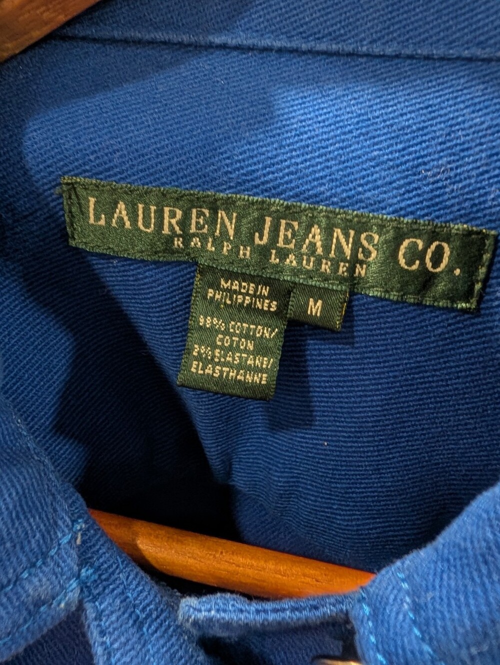 LAUREN RALPH LAUREN Women's Royal Blue Denim Jacket Size Medium - Picture 9 of 9